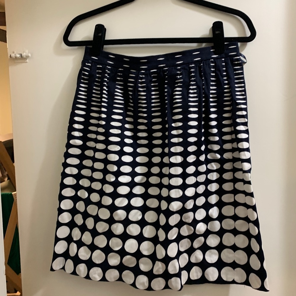 Navy & white polka dot skirt